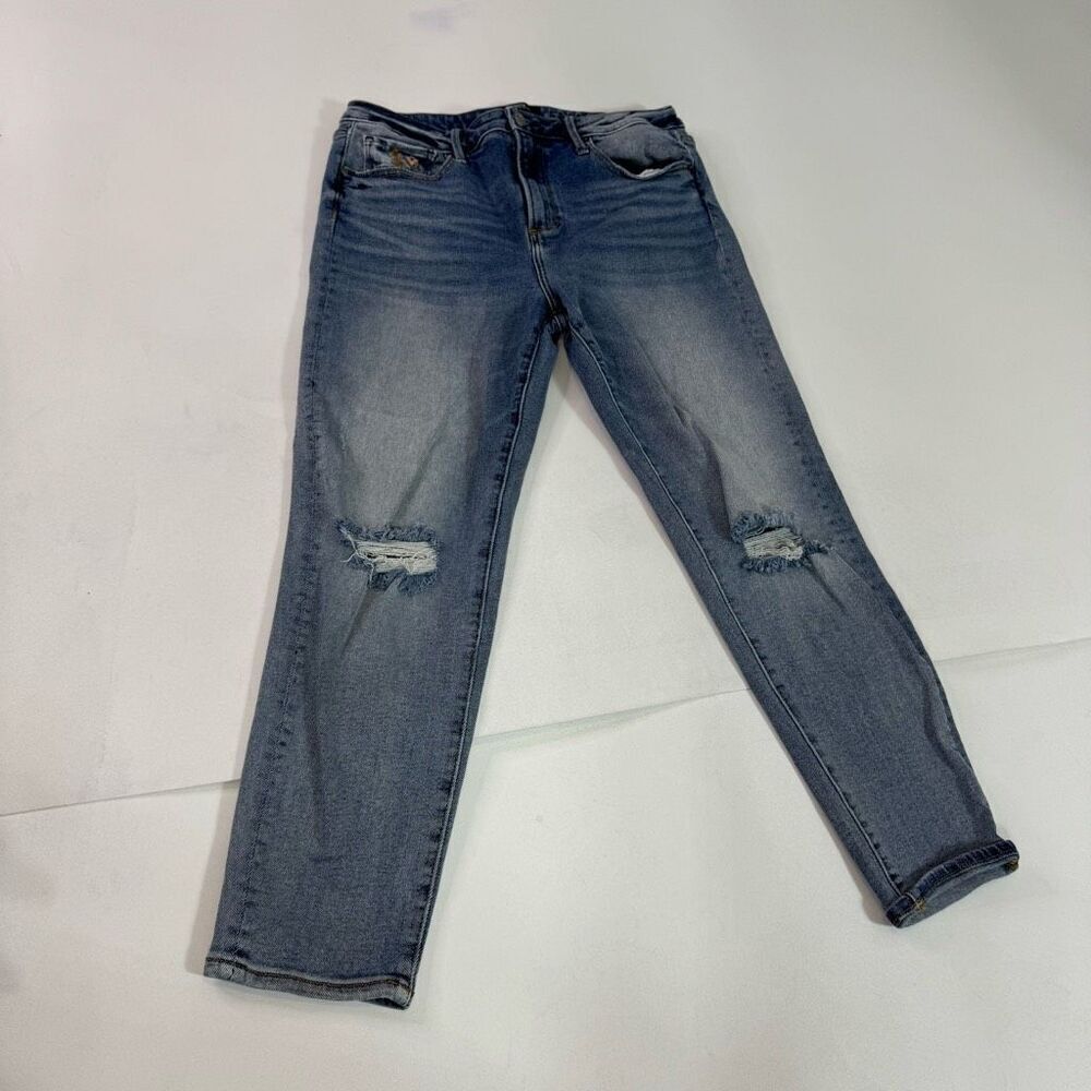 Driftwood Jeans Womens 29 Floral Embroidered Cropped High Rise Boho